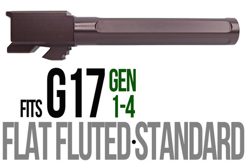 Fits Glock 17 9mm Match 5 Sided Flat Fluted Threaded Barrel in Python