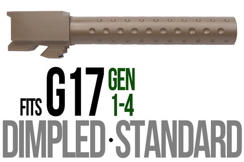 Fits Glock 17 9mm Match Golf Ball Dimpled Barrel Threaded in Dark Earth