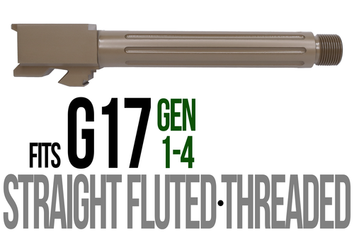 Fits Glock 17 9mm Match Golf Ball Dimpled Threaded Barrel in GOLD