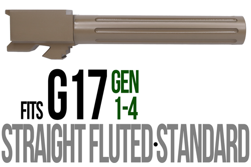 Fits Glock 17 9mm Match Straight Fluted Barrel Threaded in Dark Earth