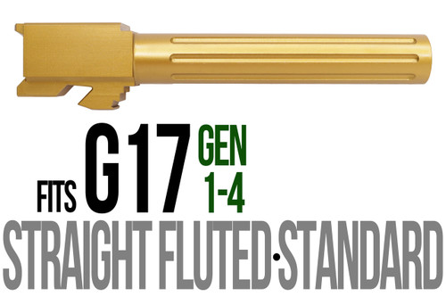 Fits Glock 17 9mm Match Straight Fluted Barrel Threaded in Gold