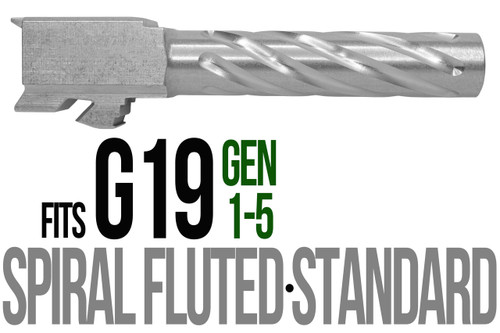Fits Glock 19 9mm Match Golf Ball Dimpled Barrel Naked Stainless Steel