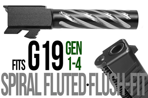Fits Glock 19  9mm Match Grade Barrel in Flat Gray