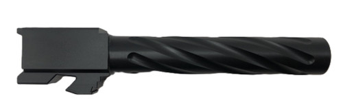 Fits Glock 19 9mm Match Thin Spiral Fluted Threaded Barrel  in Black