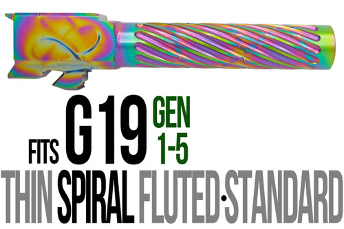 Fits Glock 19 9mm Match Thin Spiral Fluted Threaded Barrel  in Python