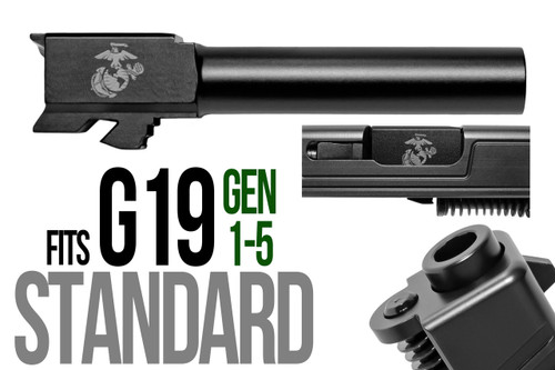 Marines Logo Combat Armory barrel Fits Glock 19 9mm Flush Fit Barrel